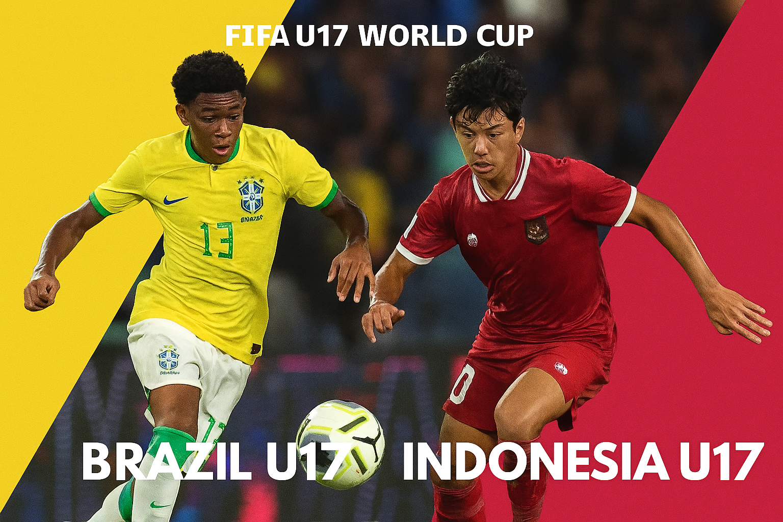 Brazil U17 vs Indonesia U17 Malam Ini 22.45 WIB Live Stream Okestream HD - Pertarungan Seru yang Layak Ditunggu
