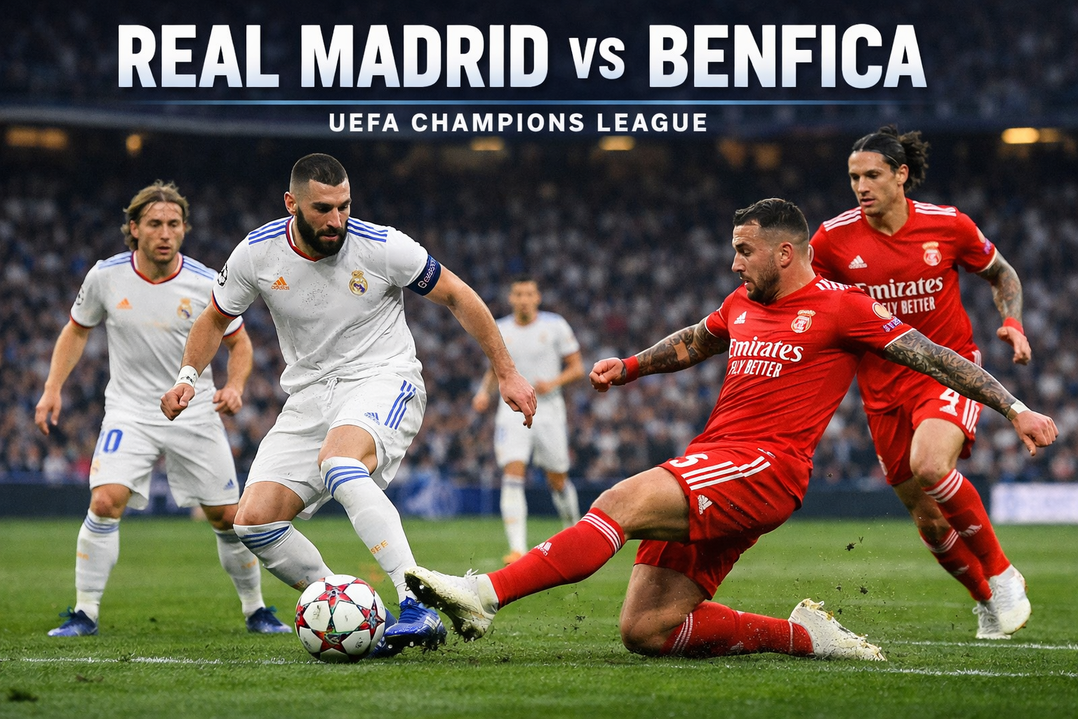 OkeStream Highlight Liga Champions: Real Madrid Kalahkan Benfica 2-1 di Pertandingan Seru
