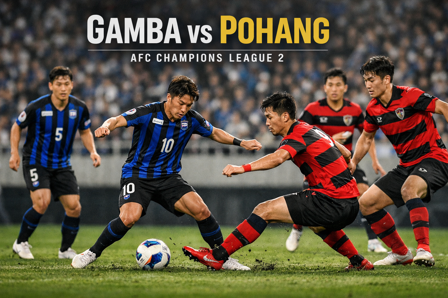 OkeStream Live 17.00 WIB : Gamba vs Pohang Liga Champions 2 AFC Sore Ini, Streaming Gratis!