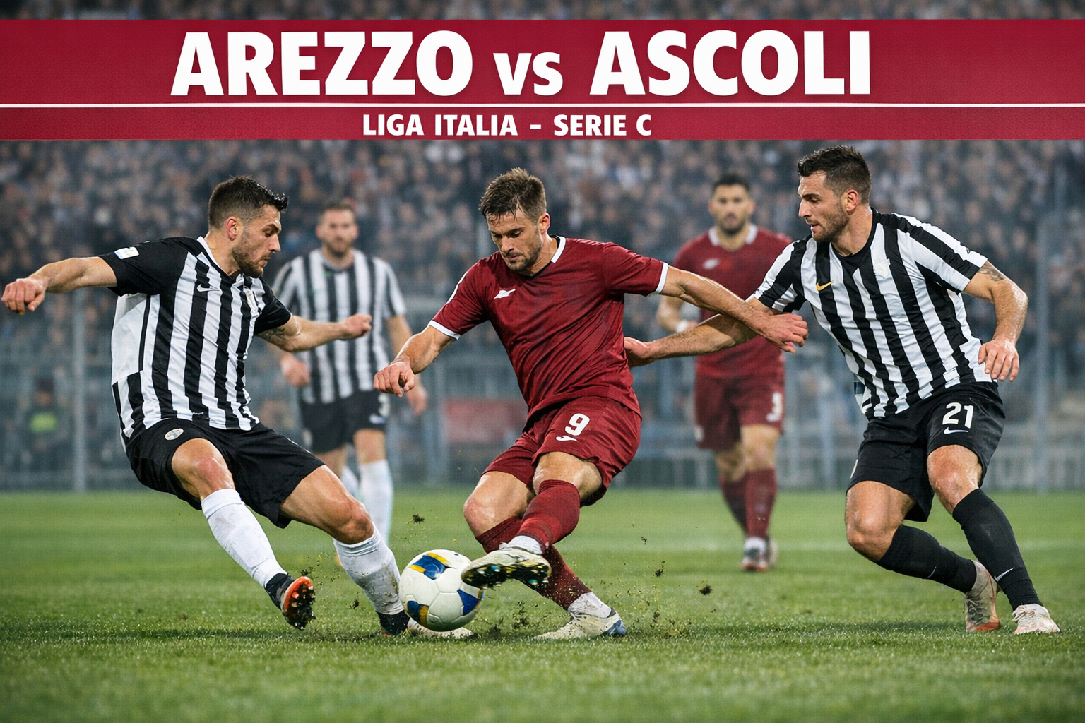 Okestream Highlight: Ascoli Kalahkan Arezzo 2-1 Lewat Gol di Menit 90+11