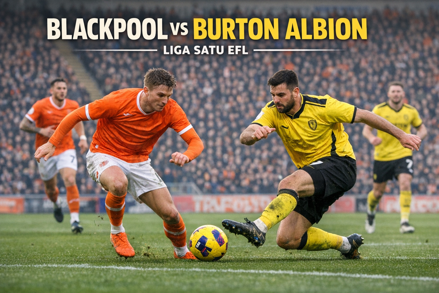 Okestream Soroti Laga Blackpool vs Burton Albion Liga Satu EFL Malam Ini Jam 22.00 WIB dan Peluang Kedua Tim